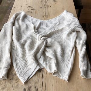 Open back cross cross sweater